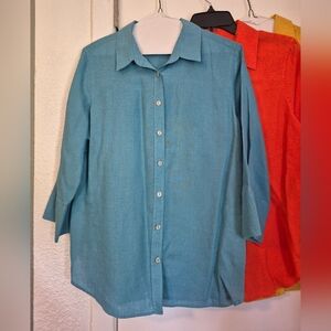 Chico's Blue Linen Shirt
